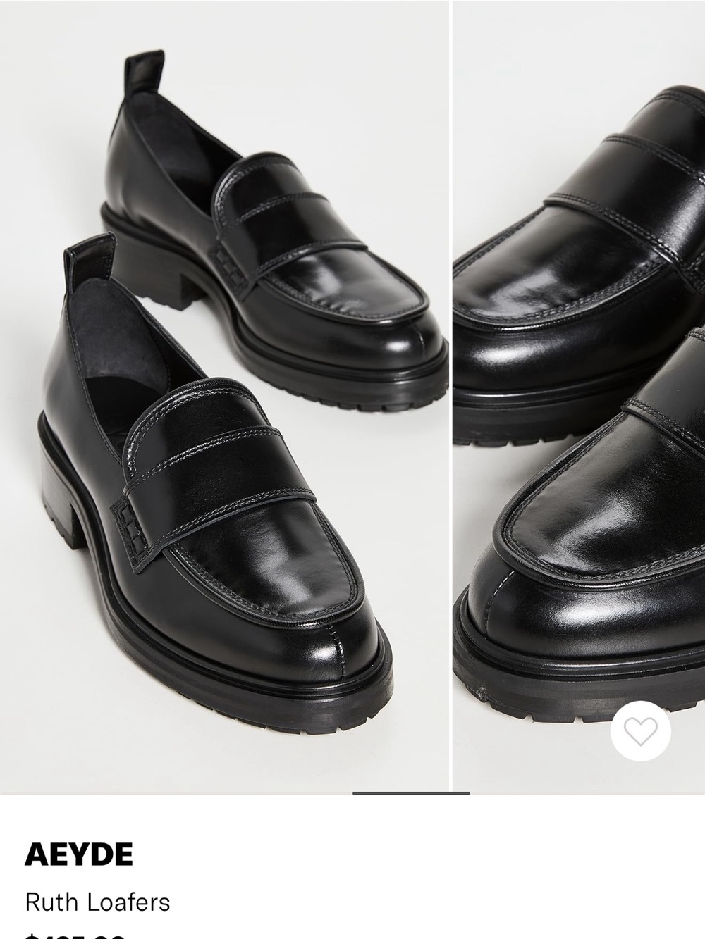 AEYDE βRuthβ Black Leather Loafers